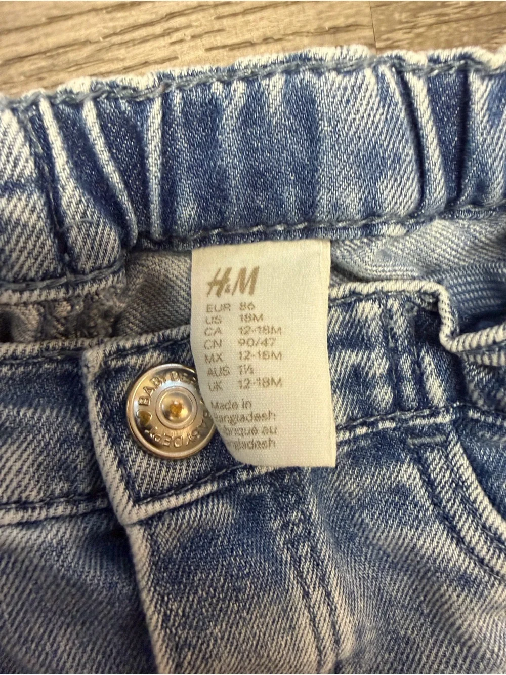 H&M Light Blue Denim Jeans with Multicolor Floral & Strawberry Appliqués